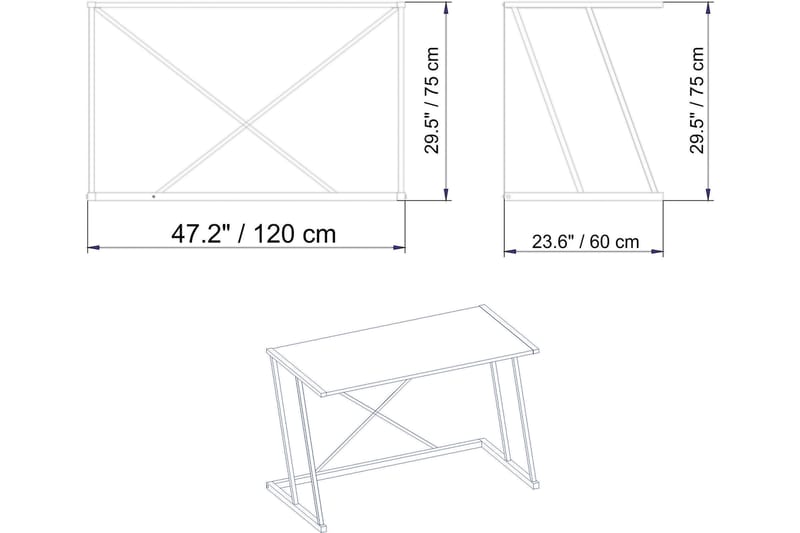 Holmö Skrivebord 120 cm - Hvid - Møbler - Borde - Kontorbord - Skrivebord