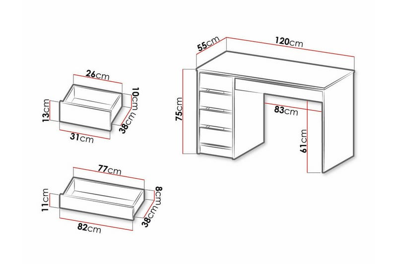 Kintore Skrivebord 120 cm - Brun - Møbler - Borde - Kontorbord - Skrivebord