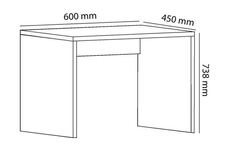 Lamal Skrivebord 60 cm - Hvid - Møbler - Borde - Kontorbord - Skrivebord