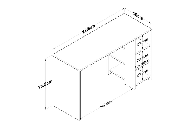 Makrud Skrivebord 120 cm - Valnød finér/Antracit - Møbler - Borde - Kontorbord - Skrivebord