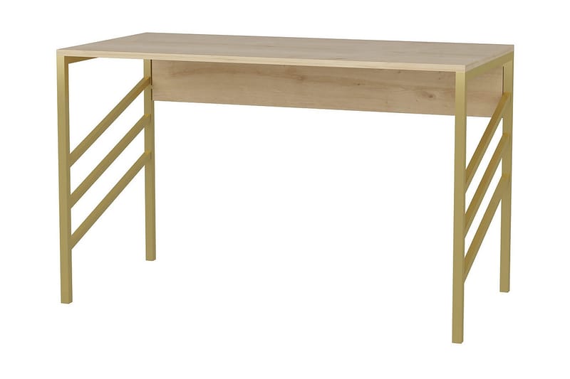 Malem Skrivebord 60x74,8x120 cm - Guld/Brun - hæve-sænke-bord - Skrivebord - Computerbord