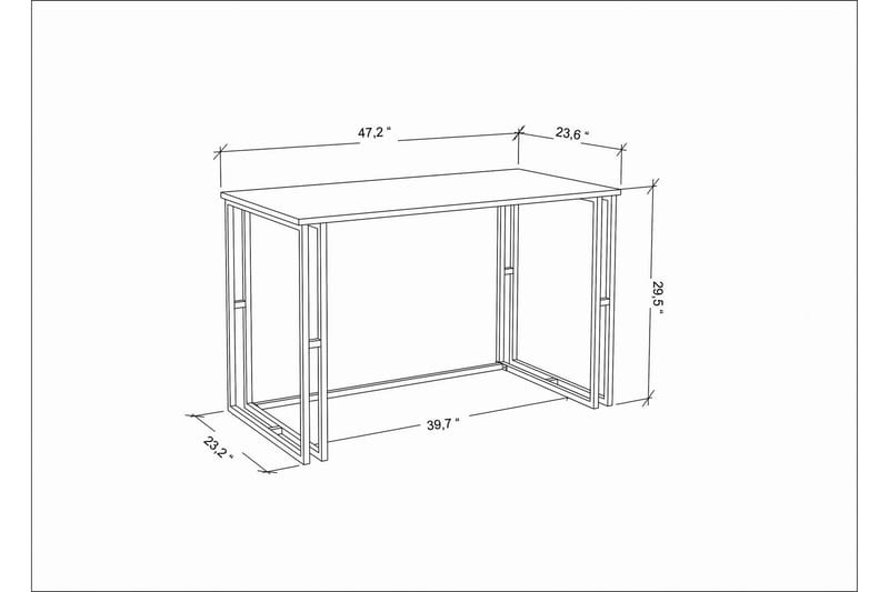 Malem Skrivebord 60x74,8x120 cm - Hvid - Møbler - Borde - Kontorbord - Skrivebord