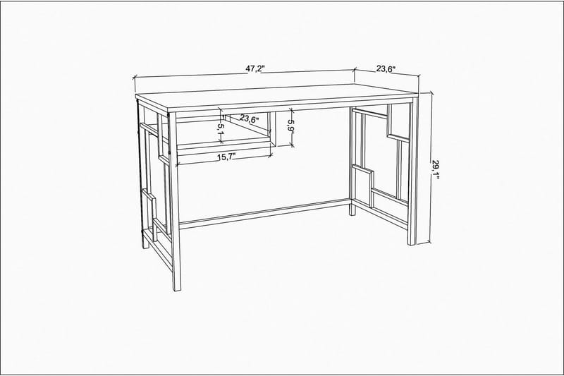 Malem Skrivebord 60x74,8x120 cm - Hvid - Møbler - Borde - Kontorbord - Skrivebord