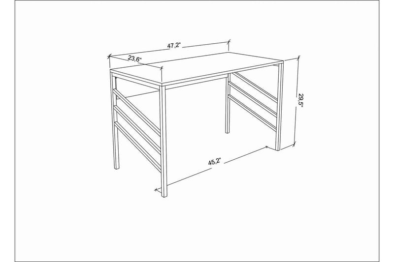 Malem Skrivebord 60x74,8x120 cm - Hvid - Møbler - Borde - Kontorbord - Skrivebord