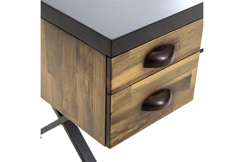 Mandara Skrivebord 140 cm med Opbevaring Skuffer - Brun - Skrivebord