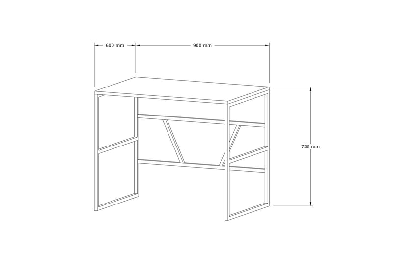 Mitchar Skrivebord 90 cm - Antracit - Møbler - Borde - Kontorbord - Skrivebord