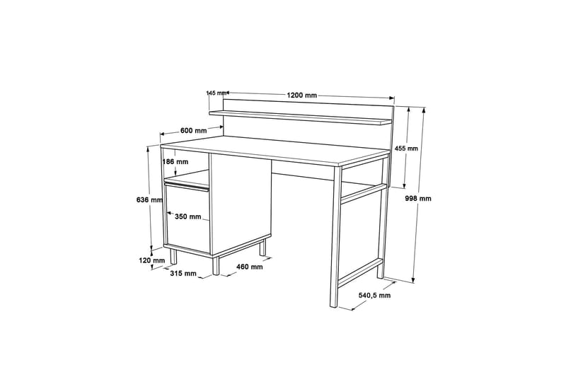 Munetoki Skrivebord 120 cm - Valnød finér - Møbler - Borde - Kontorbord - Skrivebord