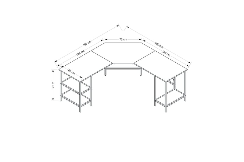 Naina Skrivebord 180 cm - Hvid - Møbler - Borde - Kontorbord - Skrivebord