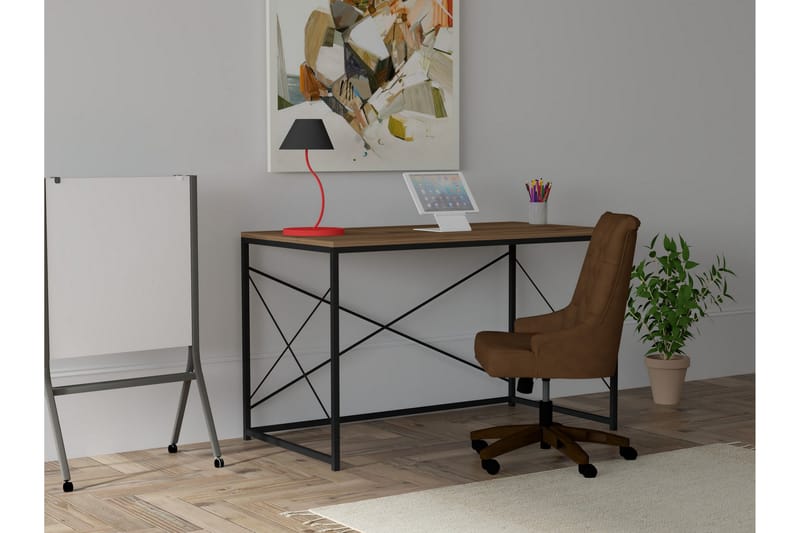 Piaam Skrivebord 121x72x121 cm - Brun - Møbler - Borde - Kontorbord - Skrivebord