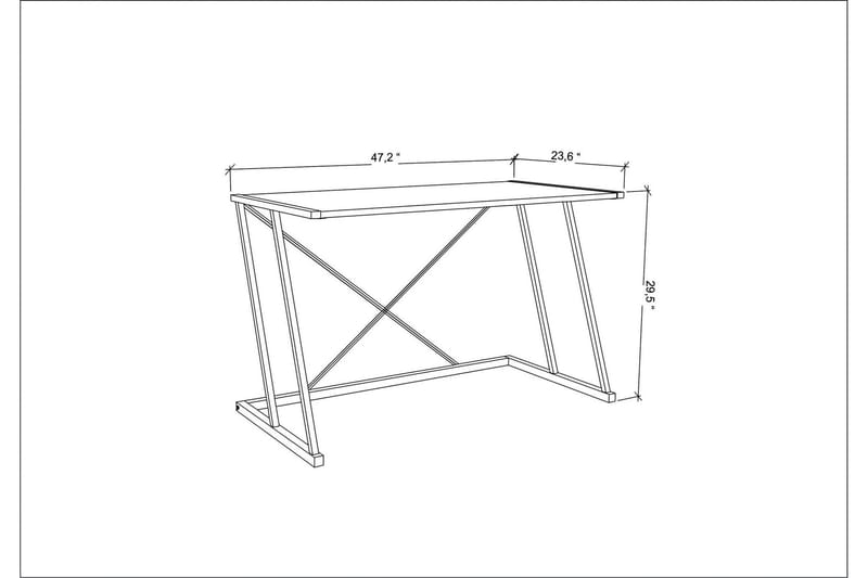 Ruelle Skrivebord 60x75x114 cm - Hvid - Møbler - Borde - Kontorbord - Skrivebord