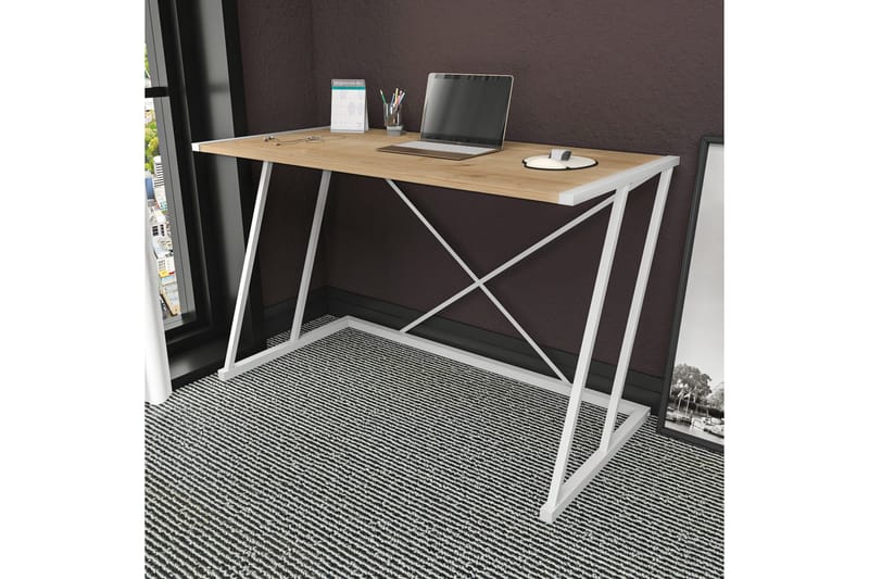 Ruelle Skrivebord 60x75x114 cm - Hvid - Møbler - Borde - Kontorbord - Skrivebord