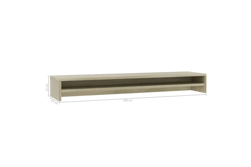 Skærmstander 100 x 24 x 13 cm spånplade sonoma-eg - Brun - Møbler - Borde - Kontorbord - Skrivebord