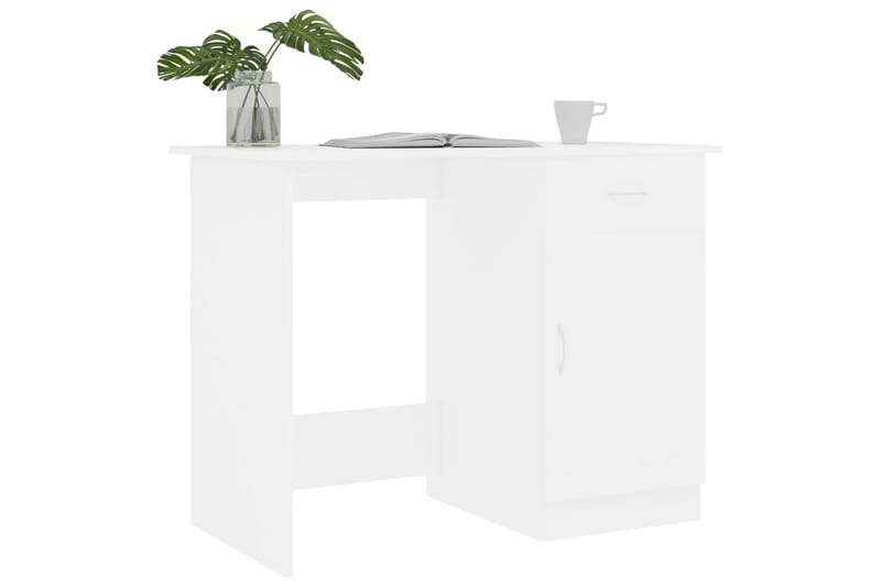 Skrivebord 100x50x76 cm Spånplade Hvid - Hvid - Møbler - Borde - Kontorbord - Skrivebord