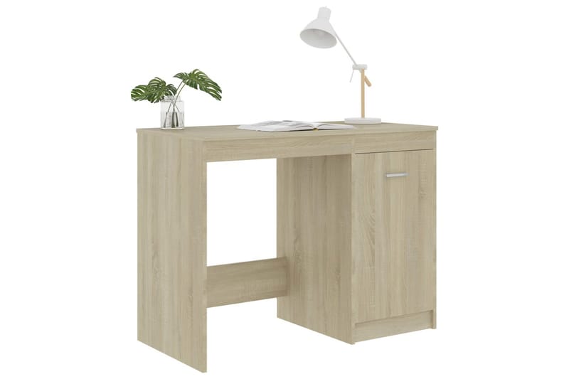 Skrivebord 100x50x76 cm Spånplade Sonoma-Eg - Brun - Møbler - Borde - Kontorbord - Skrivebord