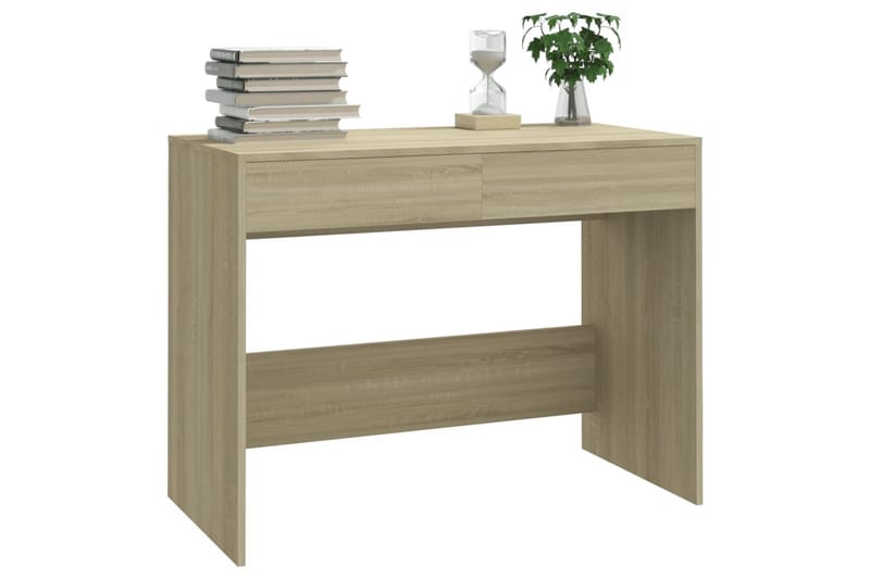 skrivebord 101x50x76,5 cm spånplade sonoma-eg - Beige - Møbler - Borde - Kontorbord - Skrivebord