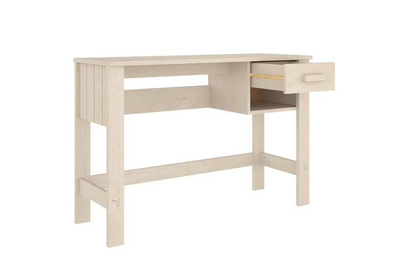 skrivebord 110x40x75 cm massivt fyrretræ gyldenbrun - Brun - Møbler - Borde - Kontorbord - Skrivebord