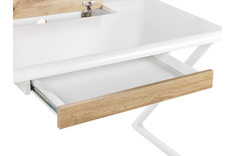 Skrivebord 120 x 60 cm hvid/lyst træ FOCUS - Hvid - Møbler - Borde - Kontorbord - Skrivebord