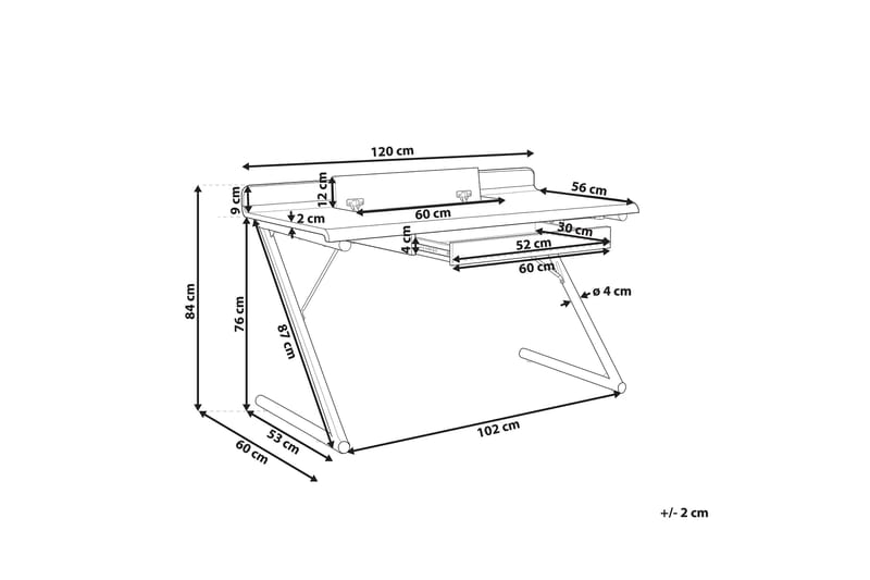 Skrivebord 120 x 60 cm hvid/lyst træ FOCUS - Hvid - Møbler - Borde - Kontorbord - Skrivebord