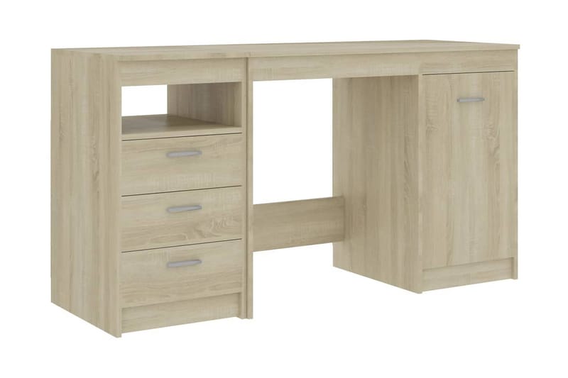 Skrivebord 140x50x76 cm Spånplade Sonoma-Eg - Brun - Møbler - Borde - Kontorbord - Skrivebord