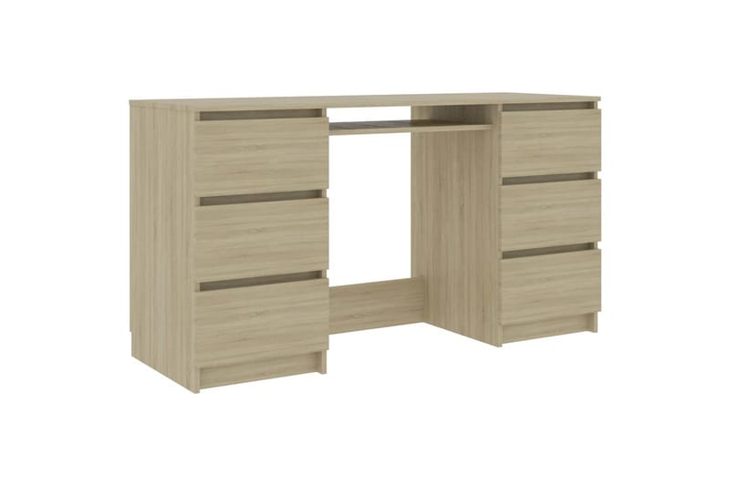 Skrivebord 140x50x77 cm Spånplade Sonoma-Eg - Brun - Møbler - Borde - Kontorbord - Skrivebord