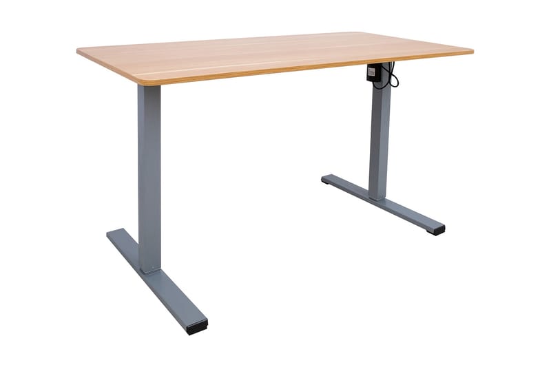 Skrivebord Ergo Optimal med motor 120x60 cm Eg/Grå - Møbler - Borde - Kontorbord - Skrivebord