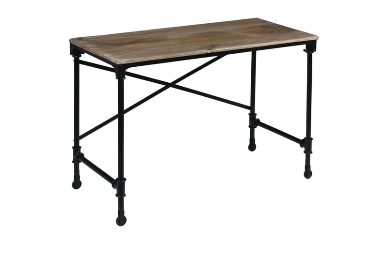 Skrivebord I Massivt Mangotræ Og Stål 110 X 50 X 96 Cm - Brun - Møbler - Borde - Kontorbord - Skrivebord