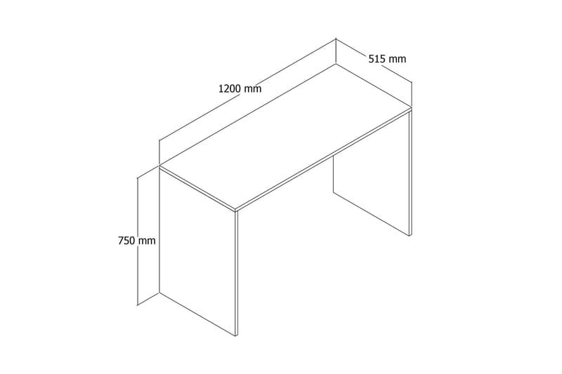 Sotinge Skrivebord 120x75x120 cm med opbevaring - Eg - Møbler - Borde - Kontorbord - Skrivebord