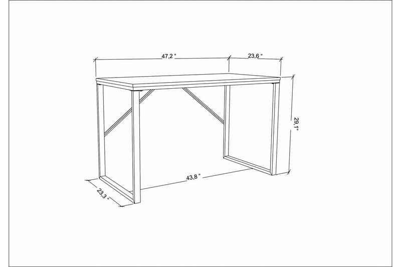 Vinresk Skrivebord 60x74x120 cm - Hvid - Møbler - Borde - Kontorbord - Skrivebord