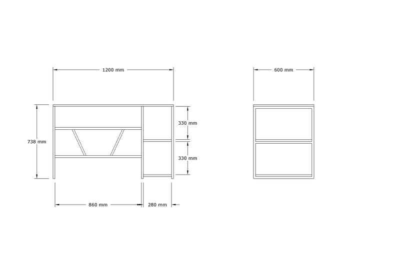 Warne Skrivebord 120 cm - Antracit - Møbler - Borde - Kontorbord - Skrivebord