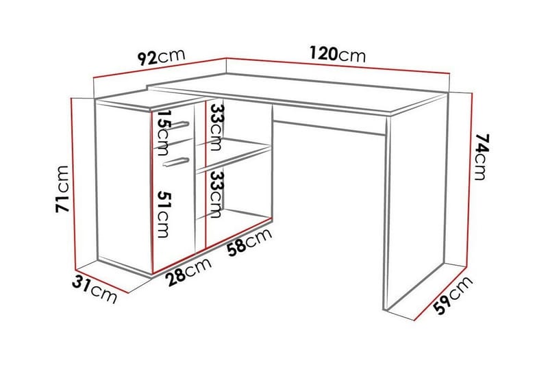 Wickston Skrivebord 120 cm - Antracit - Møbler - Borde - Kontorbord - Skrivebord