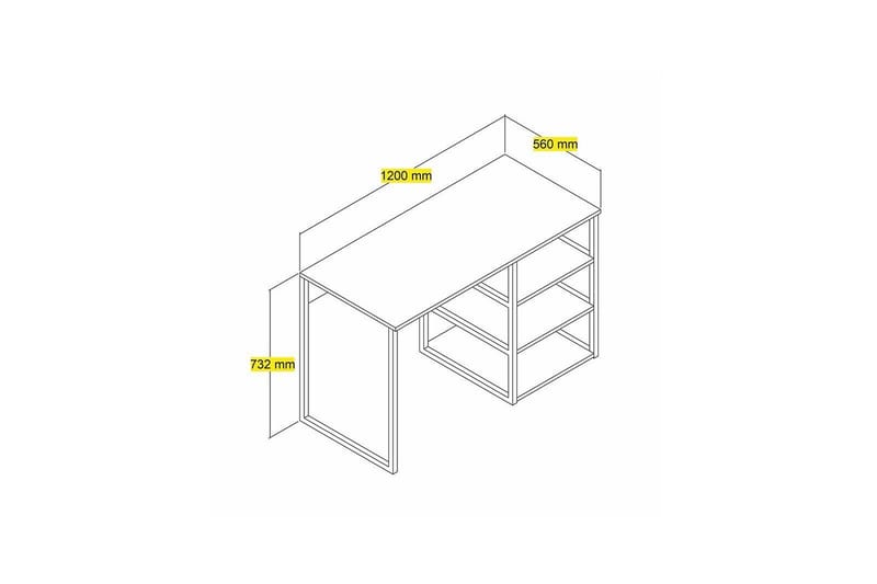 Venga Skrivebord 56x120 cm - Brun/Hvid - Møbler - Borde - Kontorbord - Skrivebord