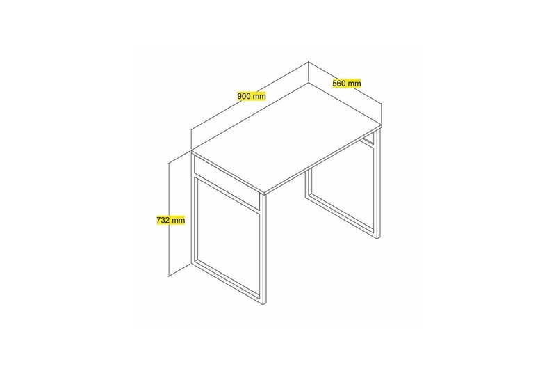 Venga Skrivebord 56x90 cm - Brun/Hvid - Møbler - Borde - Kontorbord - Skrivebord