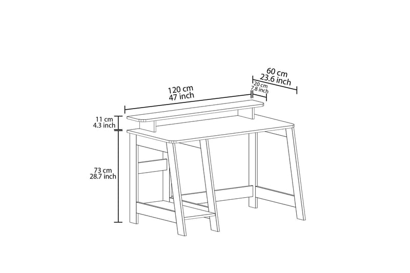 Voiture Skrivebord 60x120 cm - Eg - Møbler - Borde - Kontorbord - Skrivebord