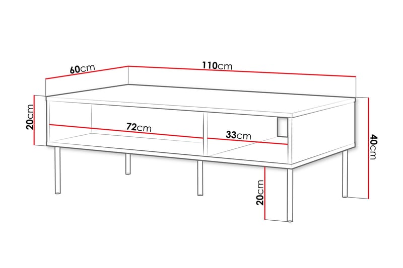 Laholm Sofabord 110 cm - Hvid - Møbler - Borde - Sofabord