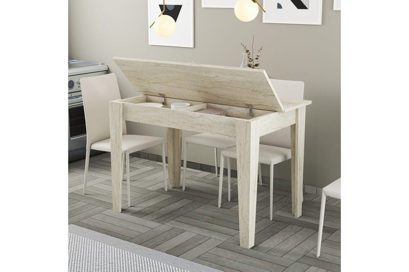 Levents Spisebord 110 cm Rektangulært - Beige - Møbler - Borde - Spisebord og køkkenbord