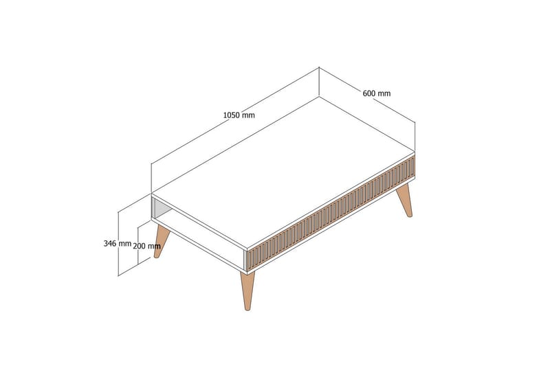 Lissione Sofabord 105 cm - Valnød/Antracit - Møbler - Borde - Sofabord