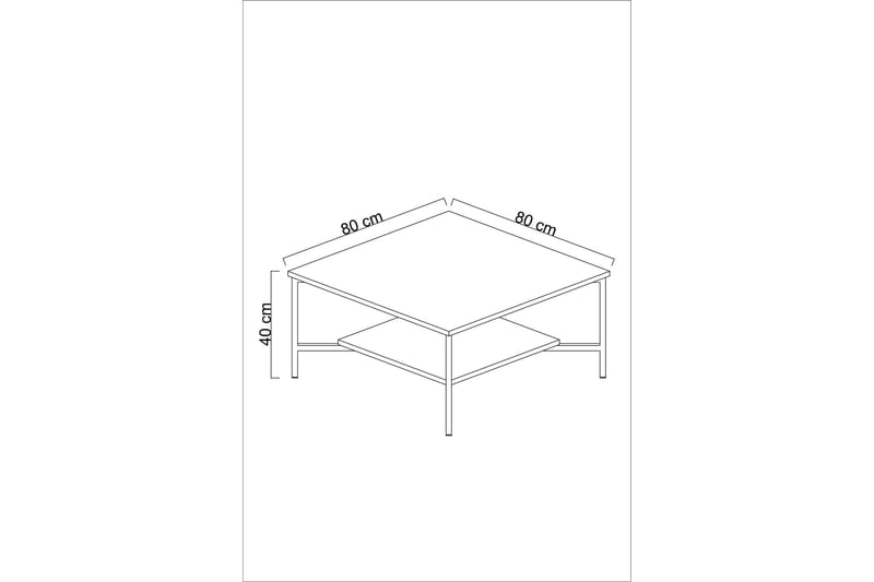 Manchan Sofabord 80 cm - Hvid/Sort - Møbler - Borde - Sofabord