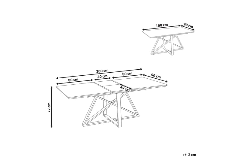 Nettuno Spisebord Udvidelsesbart 160-200x90 cm - Hvidt Guld - Møbler - Borde - Spisebord og køkkenbord