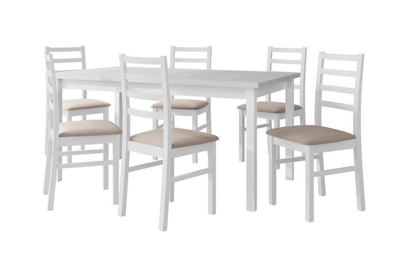 Patrickswell Spisegruppe - Beige/Hvid - Spisebordssæt