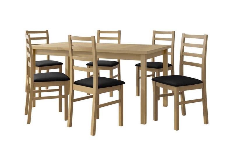 Patrickswell Spisegruppe - Sort/træ - Spisebordssæt