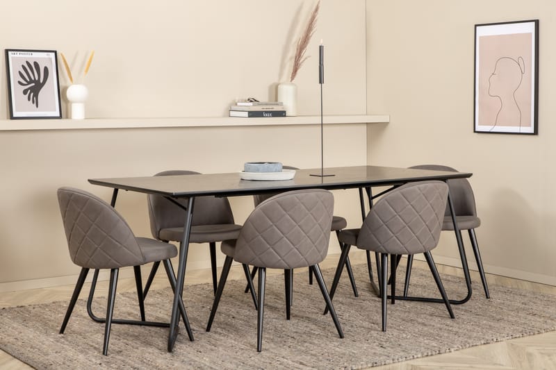 Pippi spisebord med 6 Spisebordsstol - Spisebordssæt