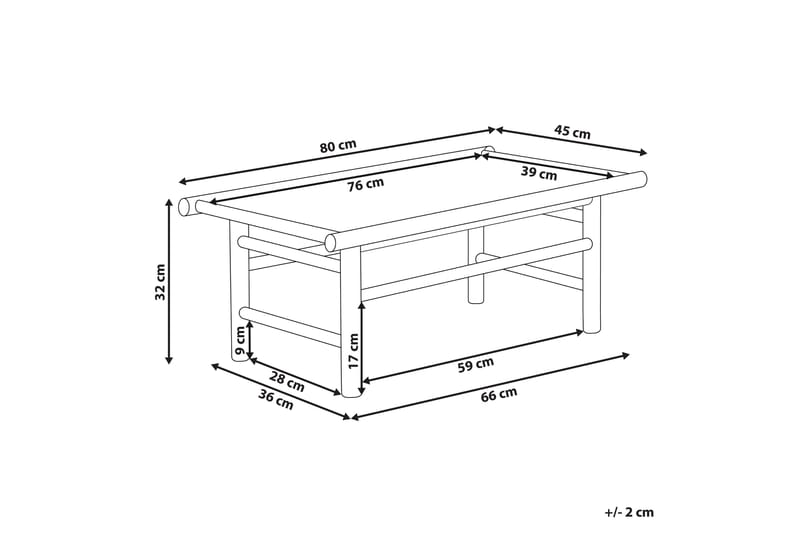 Rosthern Sofabord 80x45 cm - Lysebrun - Sofabord