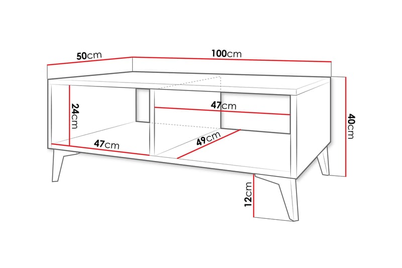 Royston Sofabord 100 cm - Hvid - Møbler - Borde - Sofabord