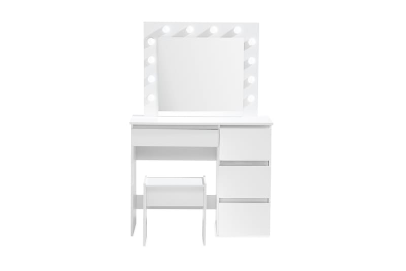 Hakebo Makeupbord med Belysning og Opbevaring 94 cm - Hvid - Møbler - Borde - Sminkebord & konsolbord - Makeup bord med spejl