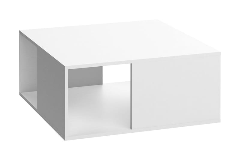 4You Sofabord 80 cm med Opbevaring Hylde Hvid - VOX - Sofabord - Semmenfoldeligt bord - Spejlbord - Sofabord med opbevaring - sofabord med hjul - Hæve sænke sofabord