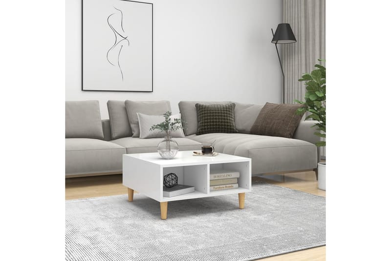 sofabord 60x60x30 cm spånplade hvid - Hvid - Møbler - Borde - Sofabord