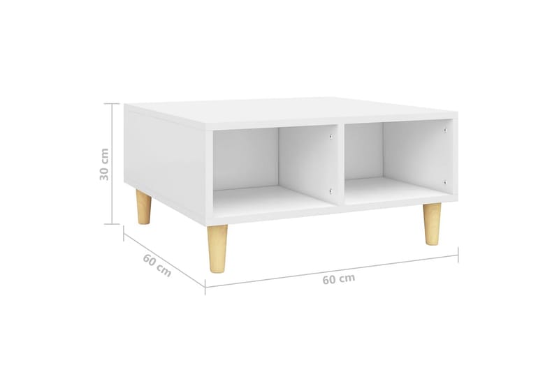 sofabord 60x60x30 cm spånplade hvid - Hvid - Møbler - Borde - Sofabord