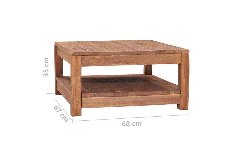 sofabord 68x67x35 cm massivt teaktræ - Brun - Møbler - Borde - Sofabord