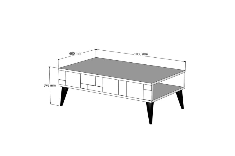 Alsacia Sofabord 105 cm - Mørkebrun/Antracit - Møbler - Borde - Sofabord