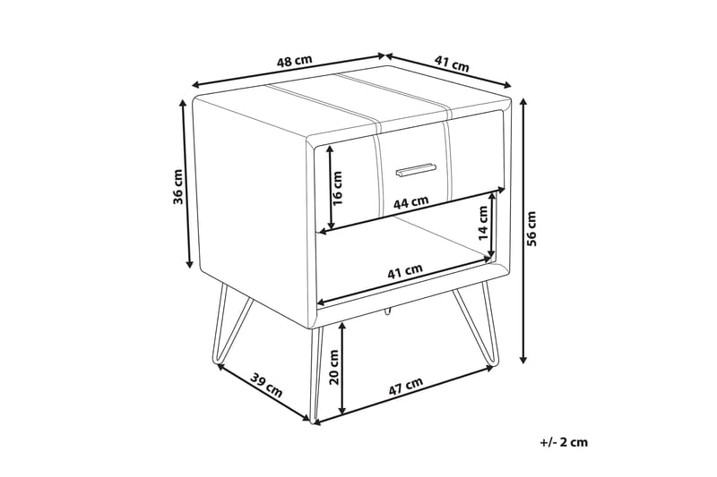 Aventin Sofabord 48 cm - Hvid/Kunstlæder - Møbler - Borde - Sofabord